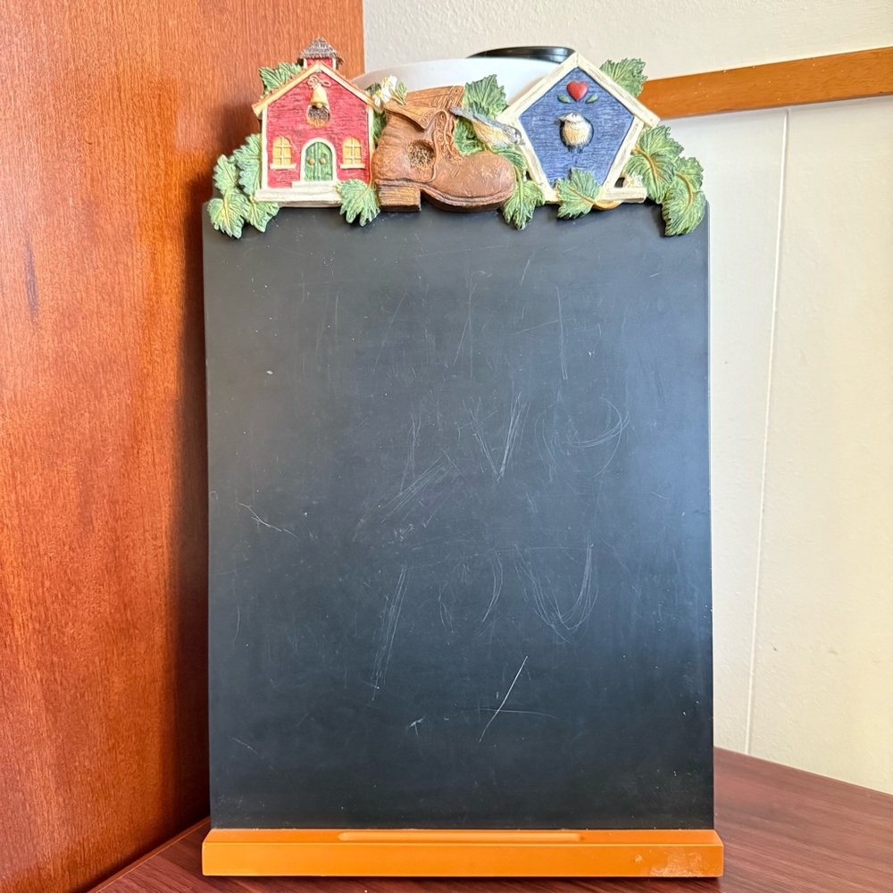 Vintage Wooden-Resin Small School House/Boot/Bird House Blackboard/Chalkboard